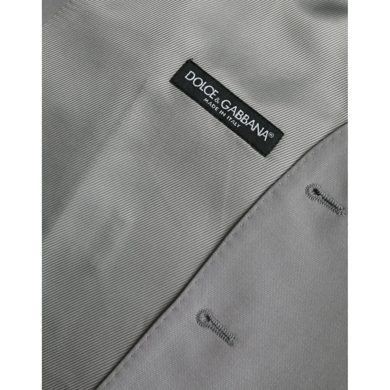 Dolce & Gabbana Light Gray Wool Formal Dress Waistcoat Vest