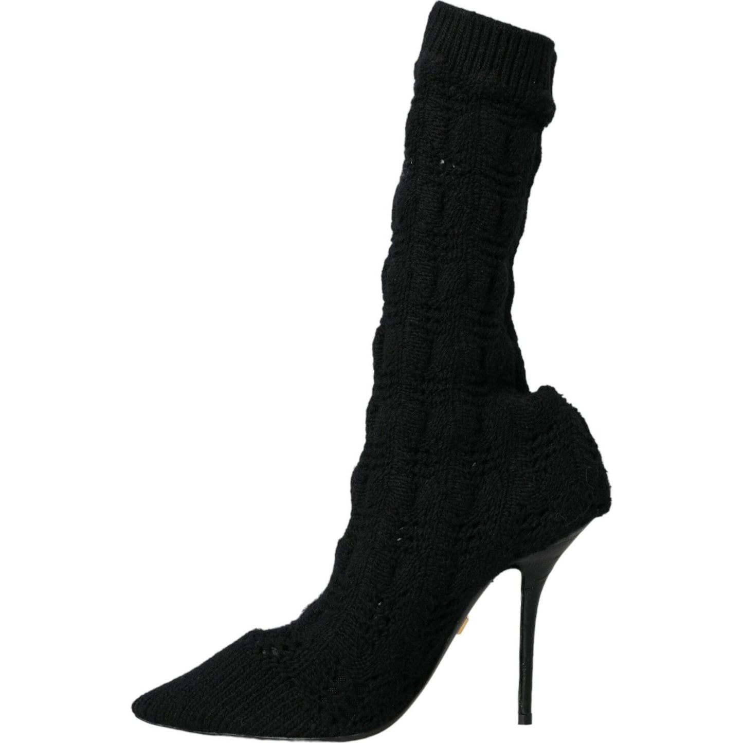 Dolce & Gabbana Black Stiletto Heels Mid Calf Boots Shoes Dolce & Gabbana