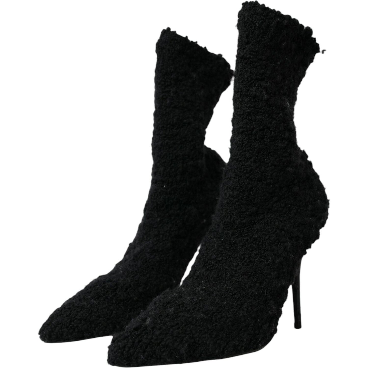 Dolce & Gabbana Black Stiletto Heels Mid Calf Boots Shoes Dolce & Gabbana