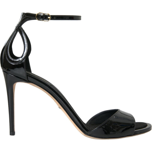 Dolce & Gabbana Black KEIRA Leather Heels Sandals Shoes Dolce & Gabbana