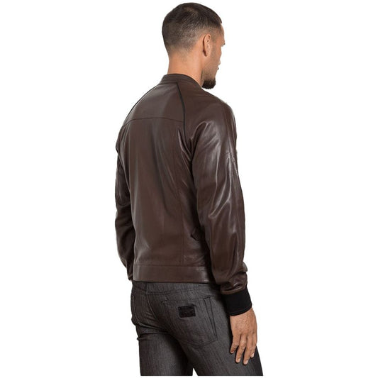 Dolce & Gabbana Brown Leather Di Lambskin Jacket Dolce & Gabbana