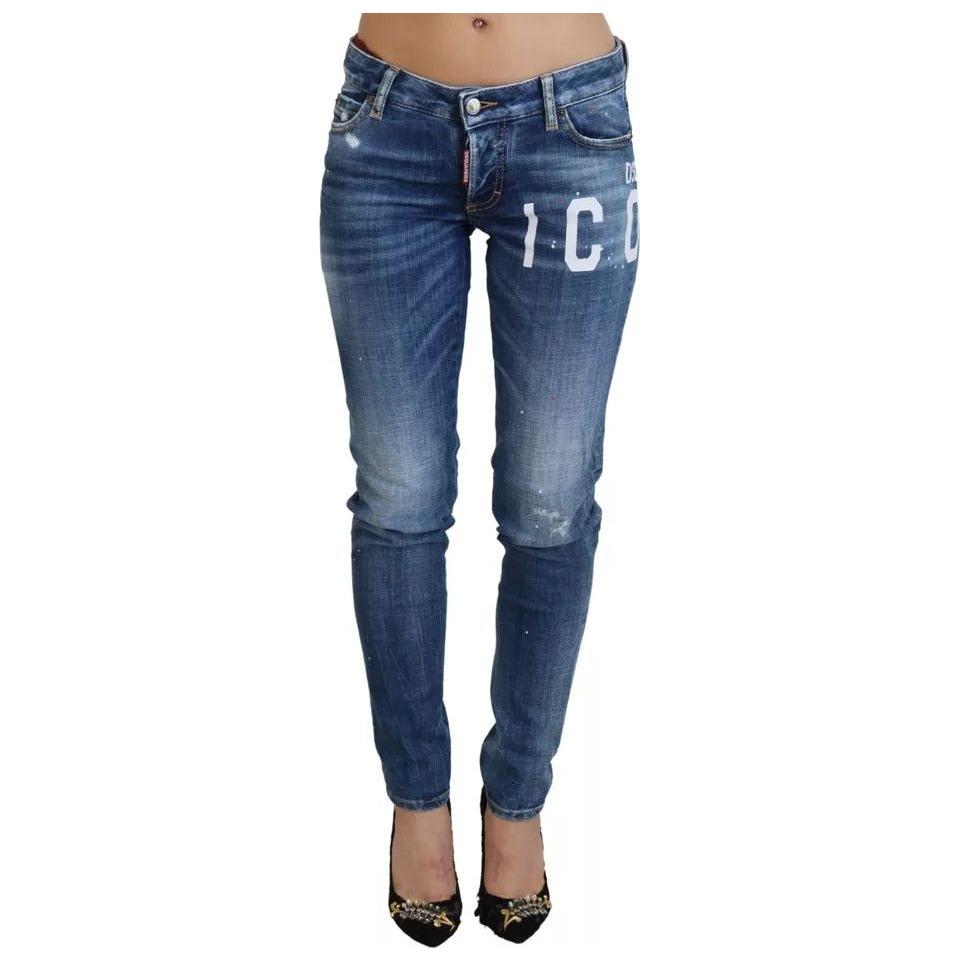 Dsquared² Blue Icon Low Waist Skinny Jennifer Denim Jeans Dsquared²