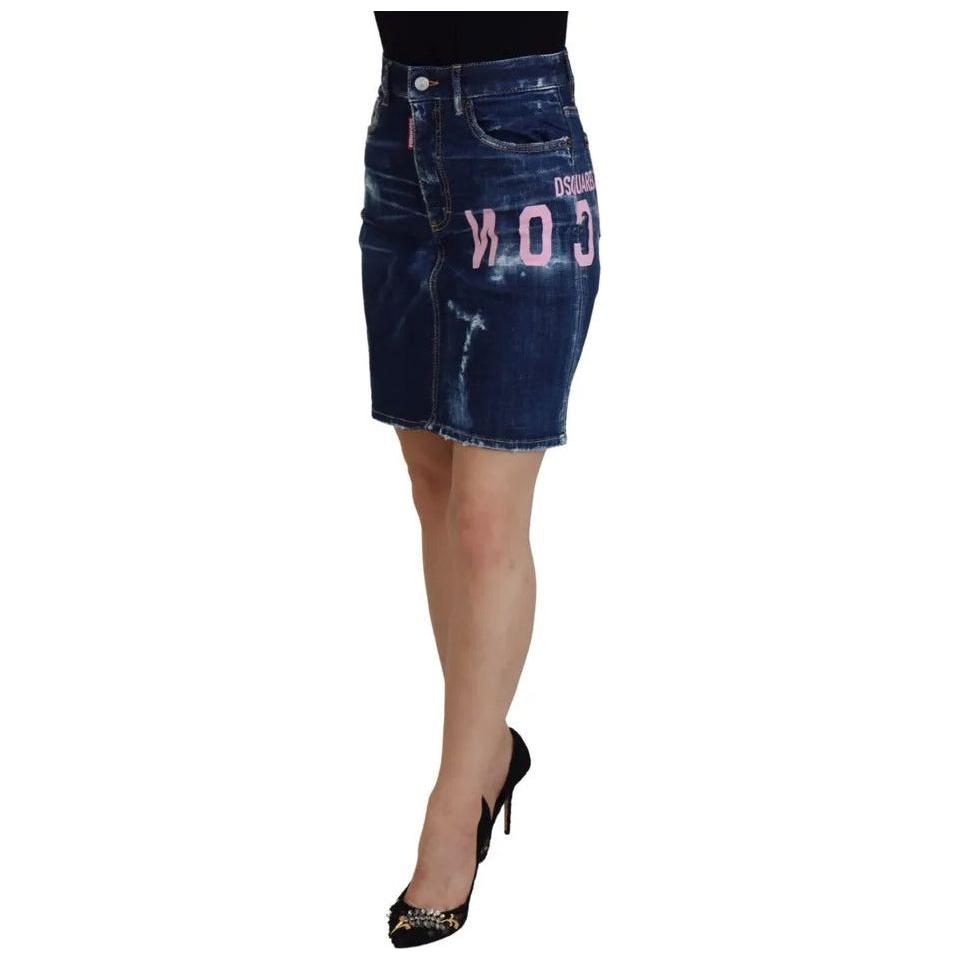 Dsquared² Blue Icon High Waist Denim Mini Boston Jean Skirt Dsquared²