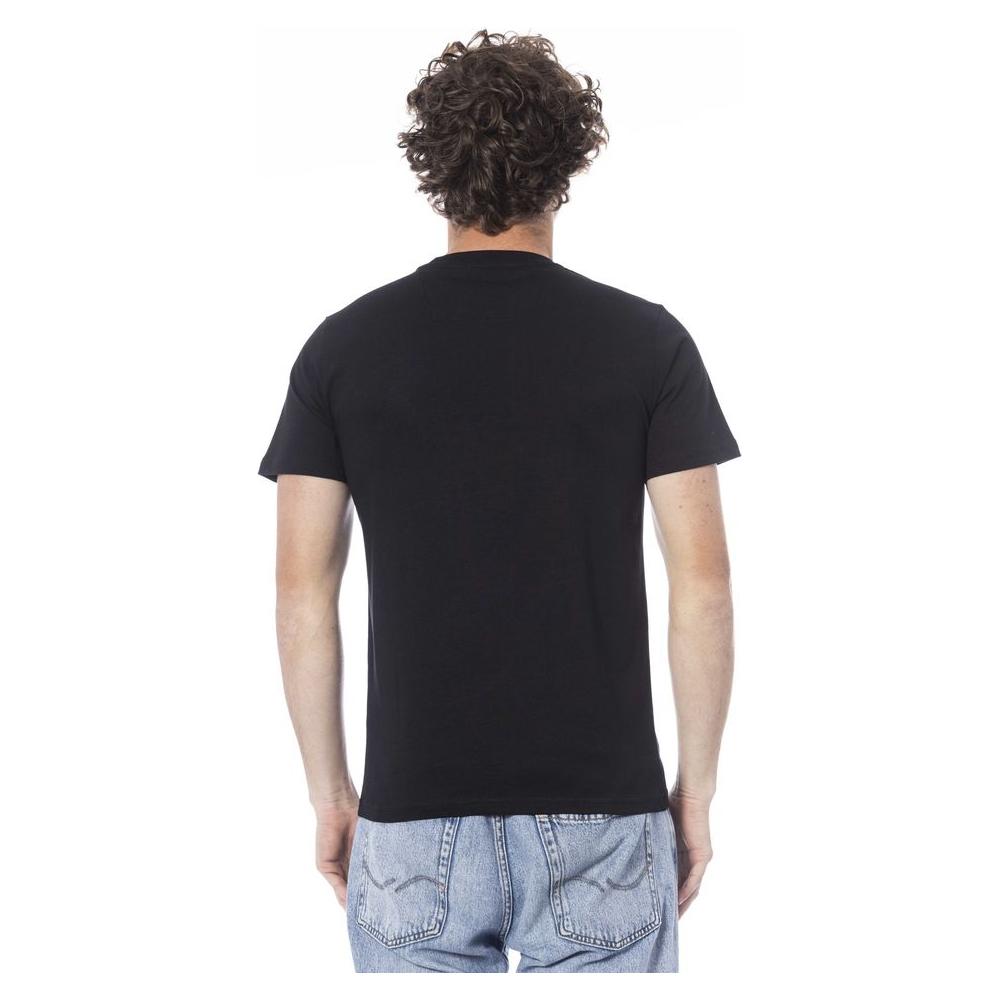 Cavalli Class Black Cotton Men T-Shirt Cavalli Class