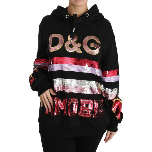 Dolce & Gabbana DG Sequined Hooded Pullover Sweater Dolce & Gabbana