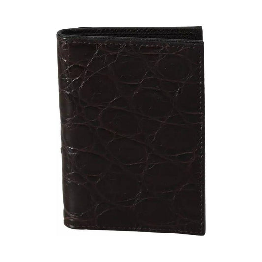 Dolce & Gabbana Brown 100% Caiman Mens Cardholder Case Cover Wallet Dolce & Gabbana