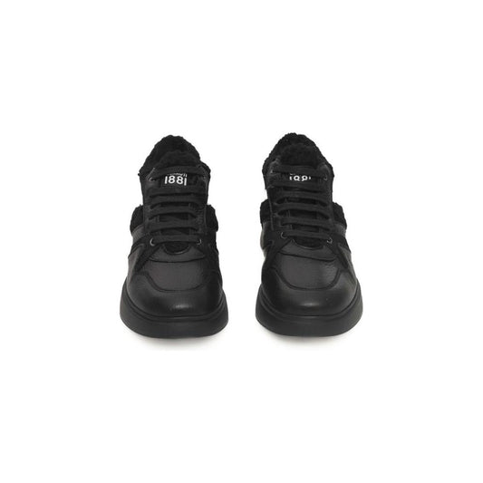 Cerruti 1881 Black Leather Women Sneaker Cerruti 1881