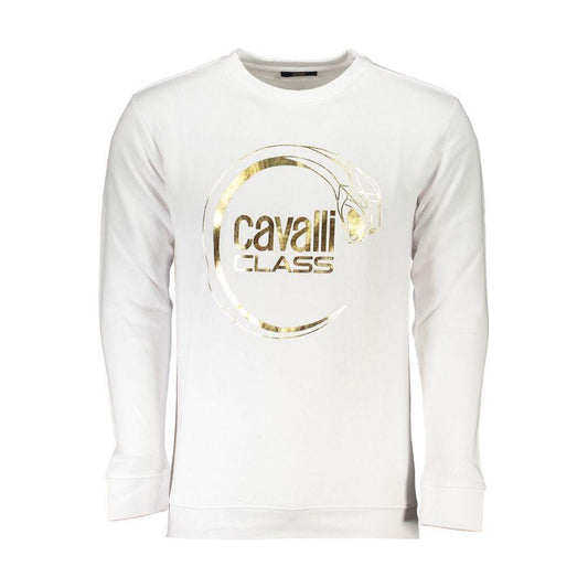 Cavalli Class White Cotton Sweater Cavalli Class