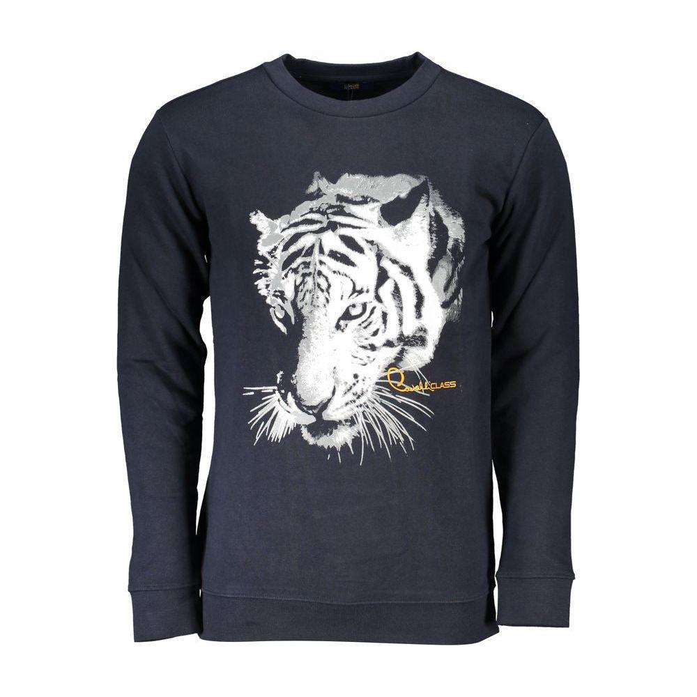 Cavalli Class Blue Cotton Sweater Cavalli Class