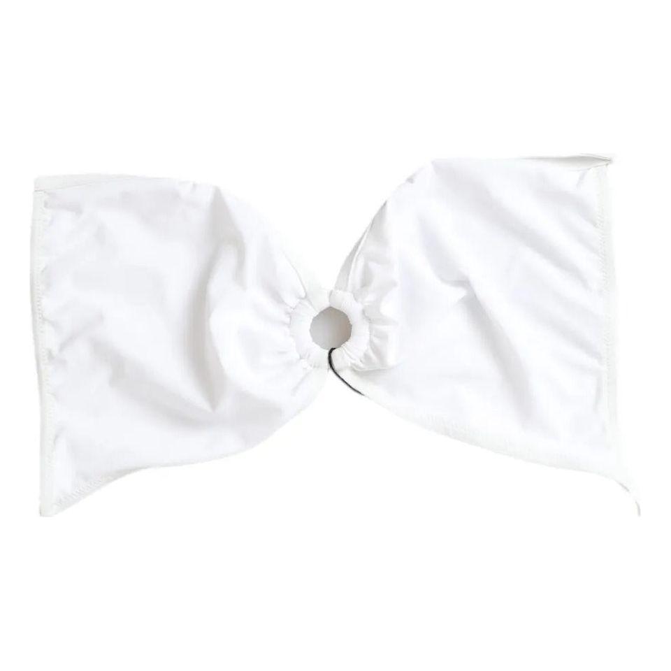 Dolce & Gabbana White Nylon Stretch Swimwear Top Bikini Dolce & Gabbana