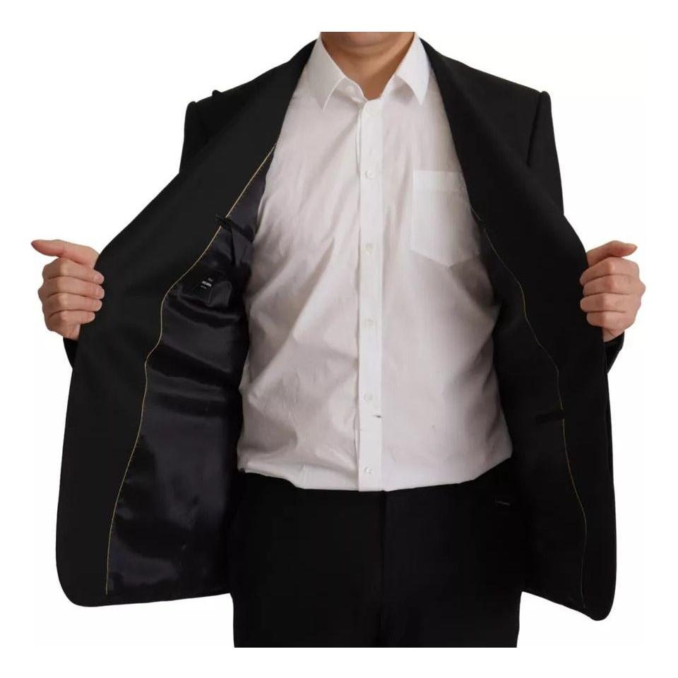 Dolce & Gabbana Black Polyester Single Breasted BlazerJacket Dolce & Gabbana