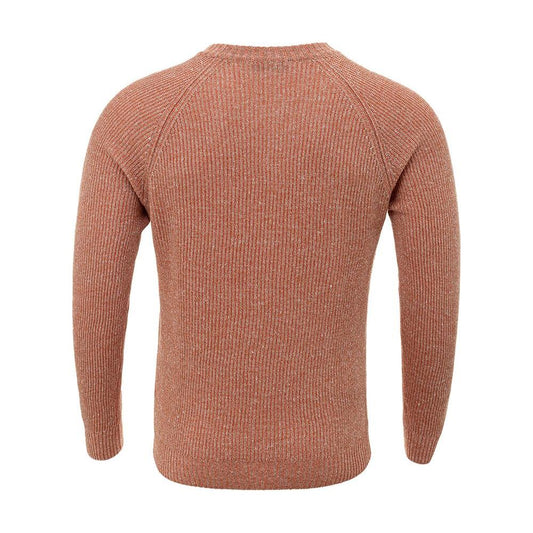 Orange Linen-Cotton Blend Sweater