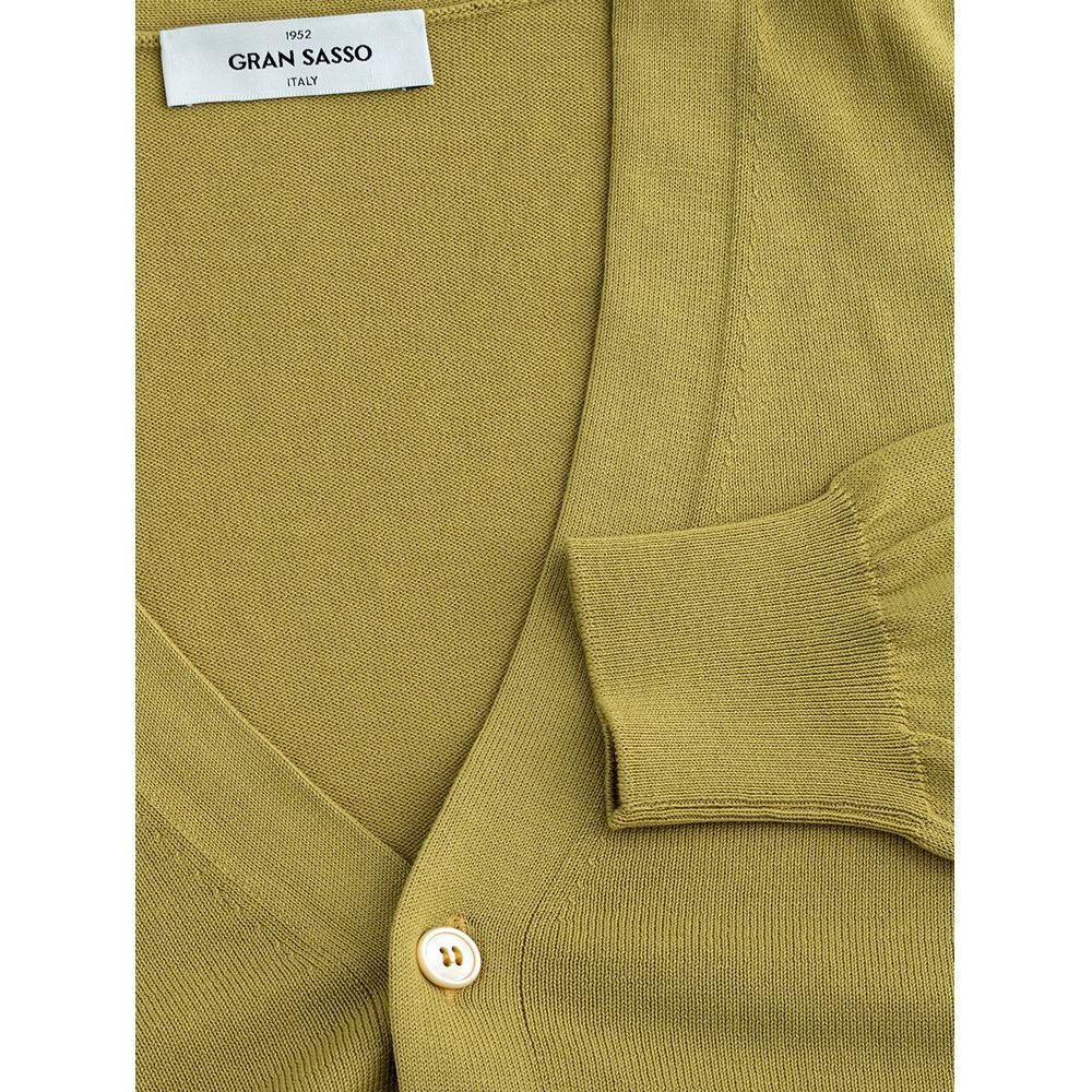 Gran Sasso Italian Wool Cardigan in Vibrant Yellow Gran Sasso