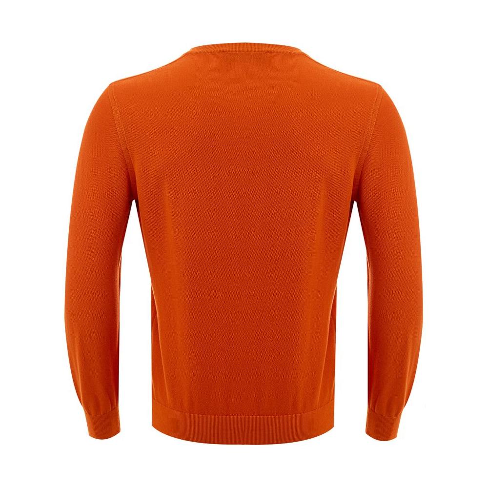 Gran Sasso Classic Orange Cotton Sweater for Elegant Men Gran Sasso