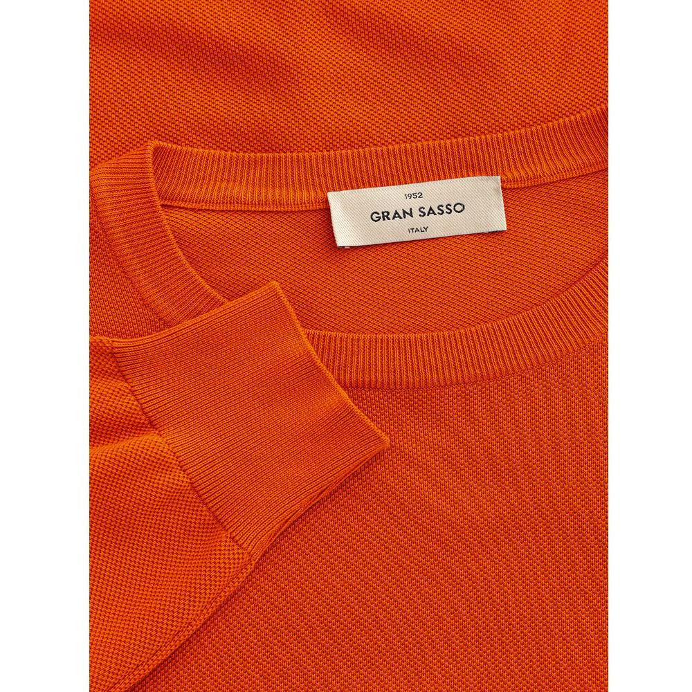 Gran Sasso Classic Orange Cotton Sweater for Elegant Men Gran Sasso