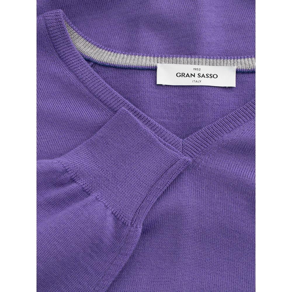 Gran Sasso Elegant Purple Wool Sweater for Discerning Men Gran Sasso