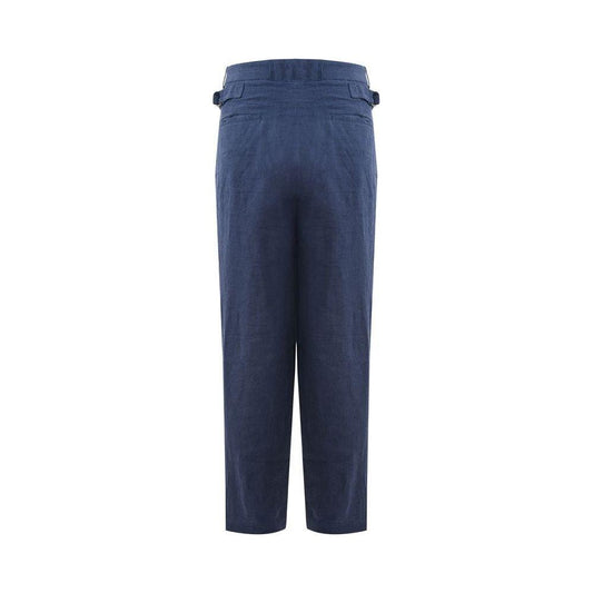 Emporio Armani Elegant Linen Blue Trousers for Men Emporio Armani