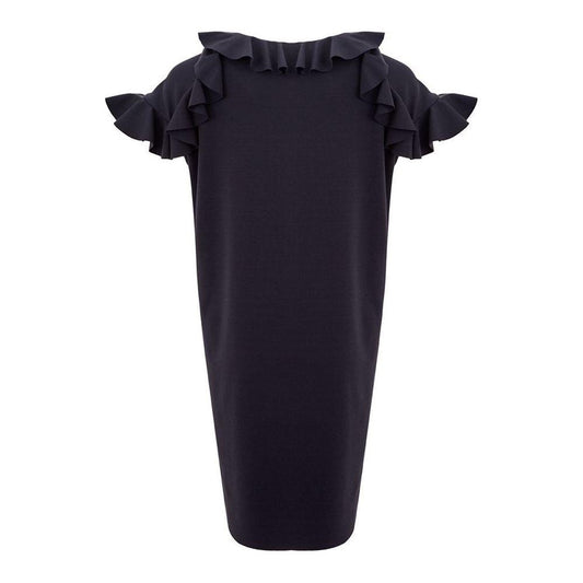 Lardini Elegant Black Viscose Dress Lardini