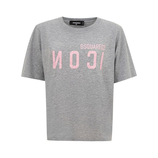 Dsquared² Elegant Gray Cotton Top for Women Dsquared²