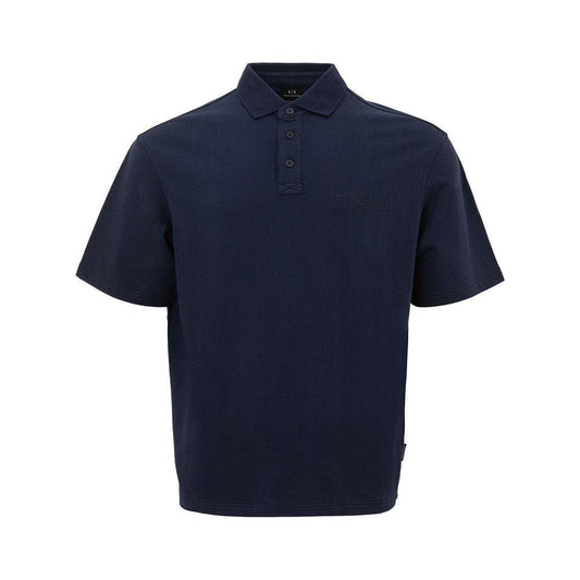 Armani Exchange Sleek Blue Cotton Polo Shirt for Men Armani Exchange