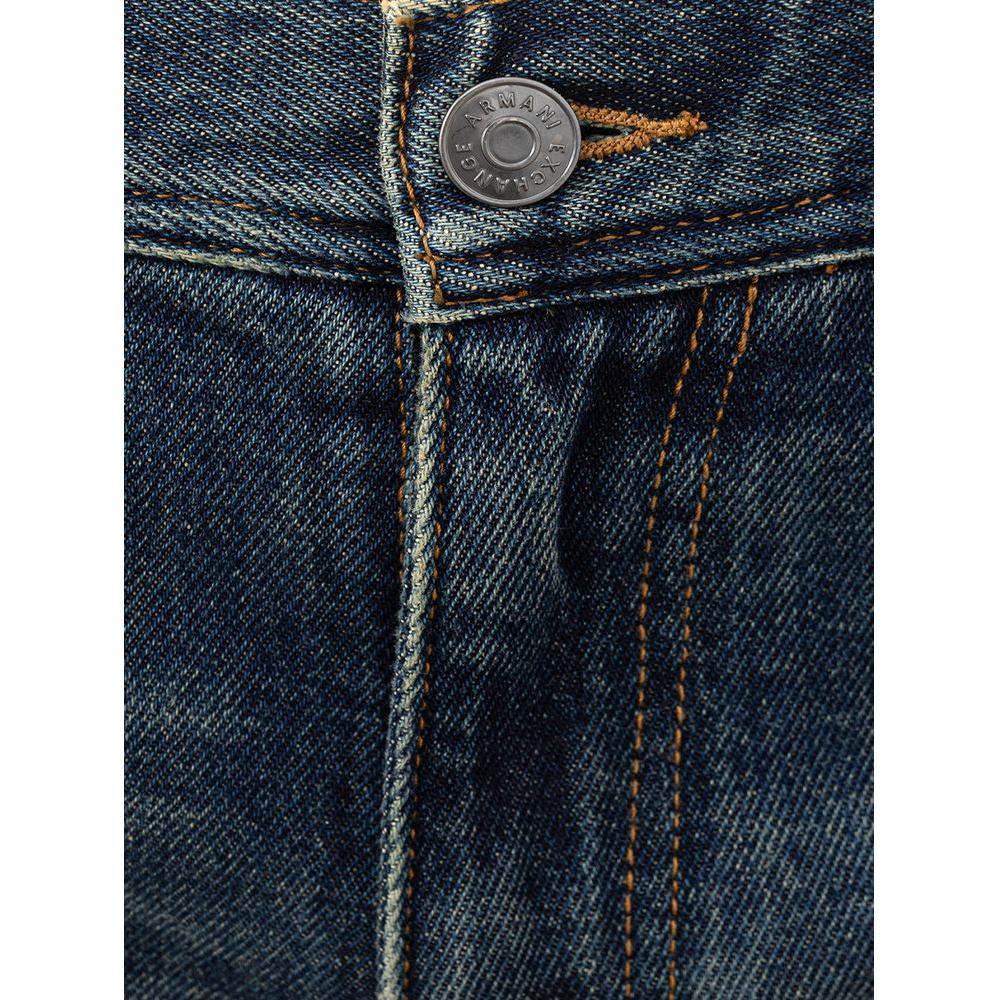 Armani Exchange Elevated Blue Cotton Denim Armani Exchange