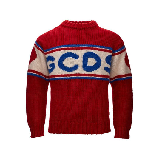 GCDS Elegant Red Wool Sweater For Sharp Looks GCDS