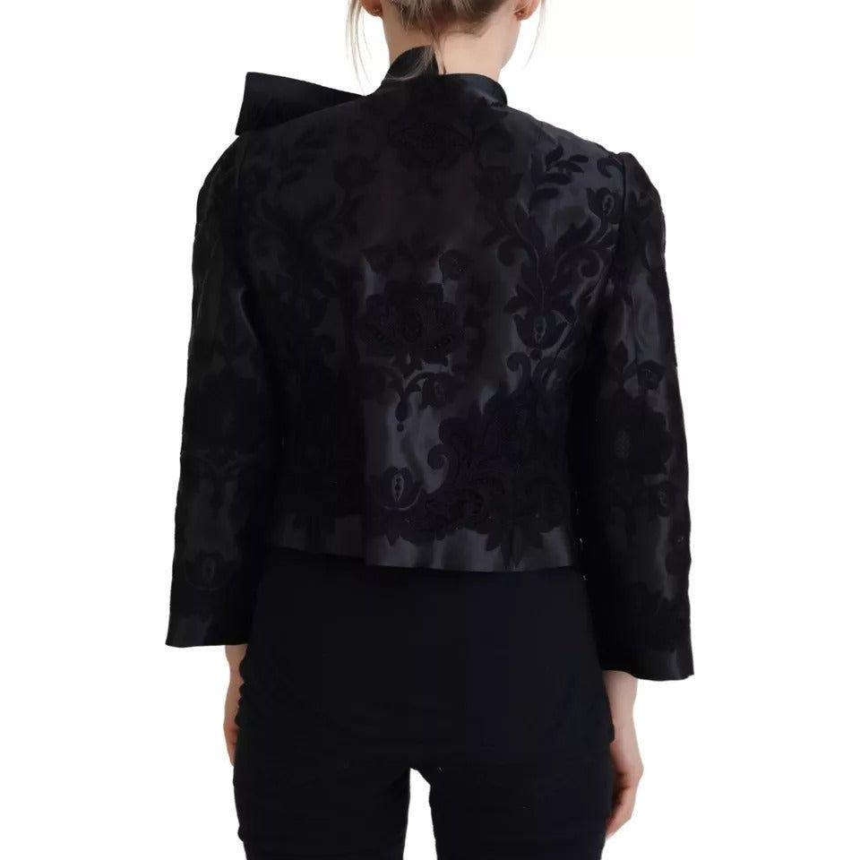 Dolce & Gabbana Black Lace Sheer Corset Organza Silk Jacket Dolce & Gabbana