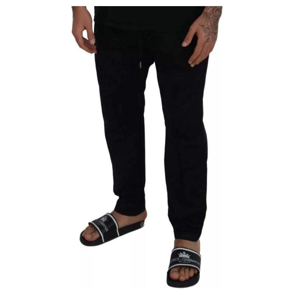 Dolce & Gabbana Black Jogging Trouser Cotton Stretch Pants Dolce & Gabbana