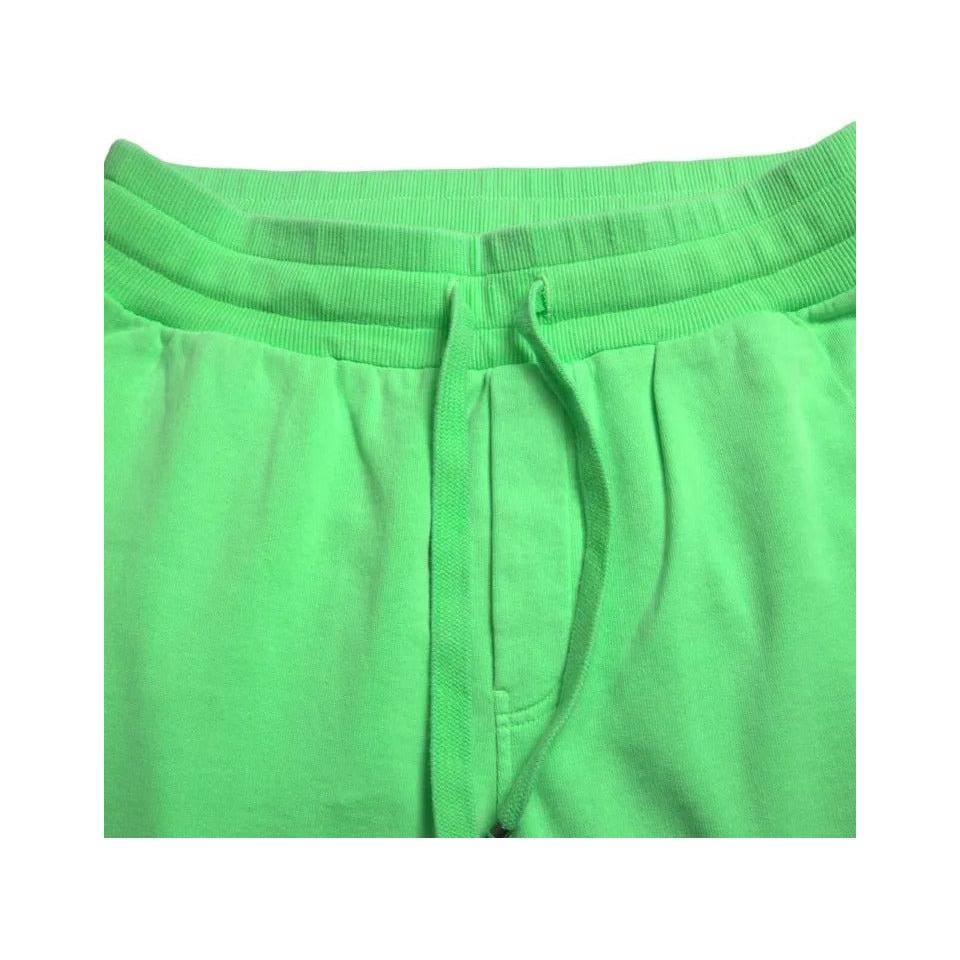 Dolce & Gabbana Neon Green Cotton Stretch Jogger Sweatpants Pants Dolce & Gabbana