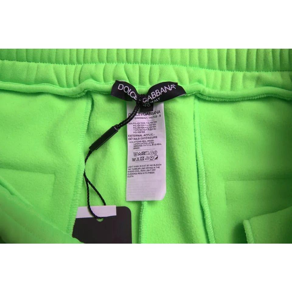 Dolce & Gabbana Neon Green Polyester Jogger Sweatpants Pants Dolce & Gabbana