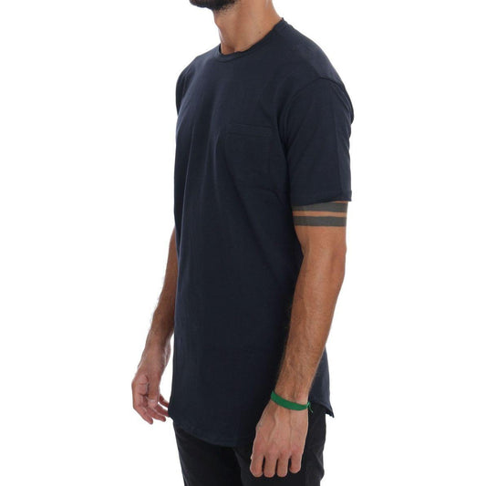 Daniele Alessandrini Chic Blue Cotton Crew-Neck Tee Daniele Alessandrini