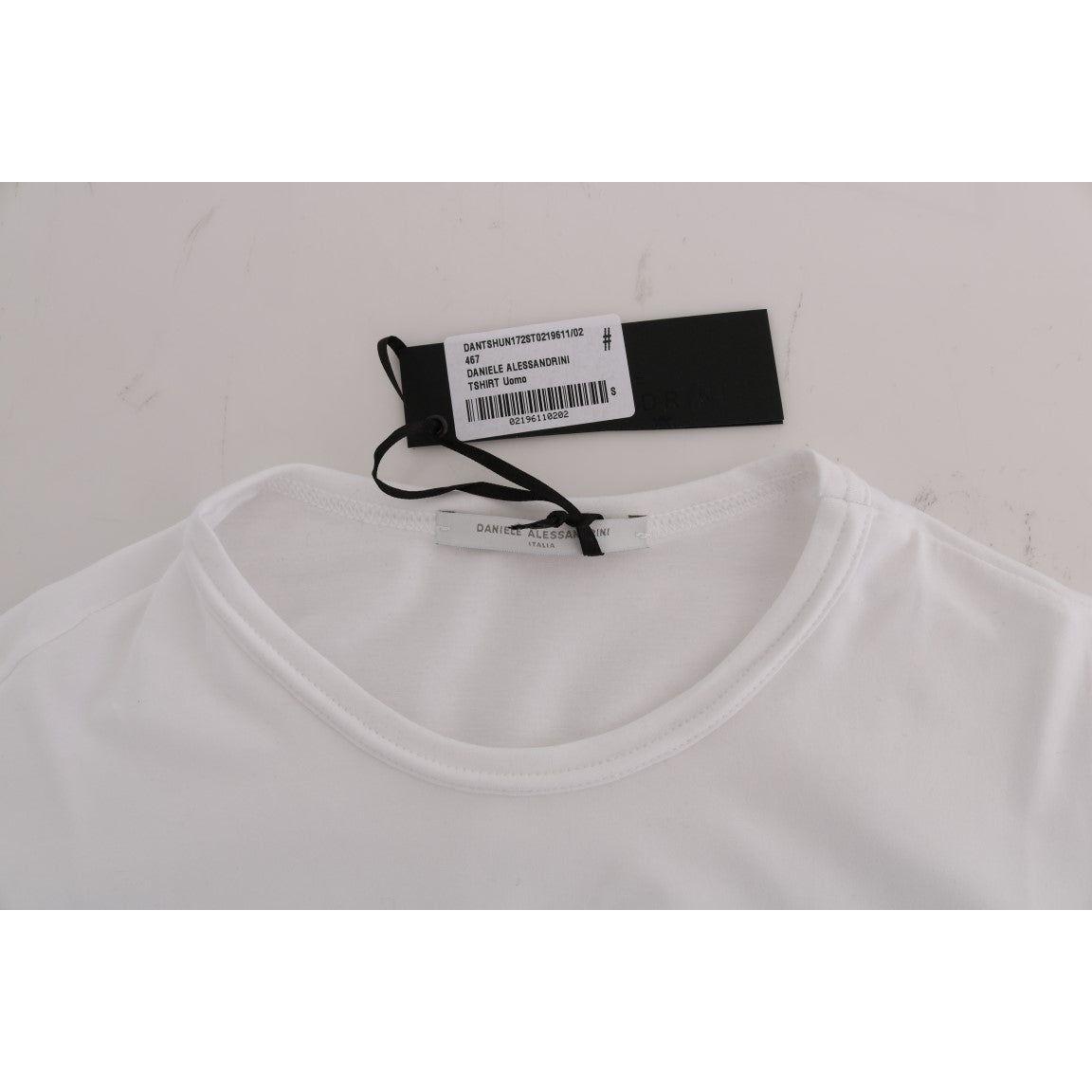 Daniele Alessandrini Elegant White Crew-Neck Cotton T-Shirt Daniele Alessandrini