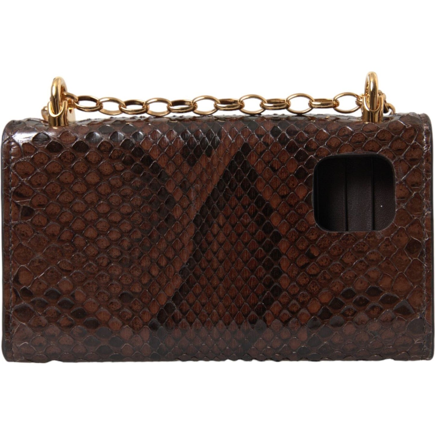 Dolce & Gabbana Brown Python Leather DG Girls Crossbody Phone Bag Dolce & Gabbana