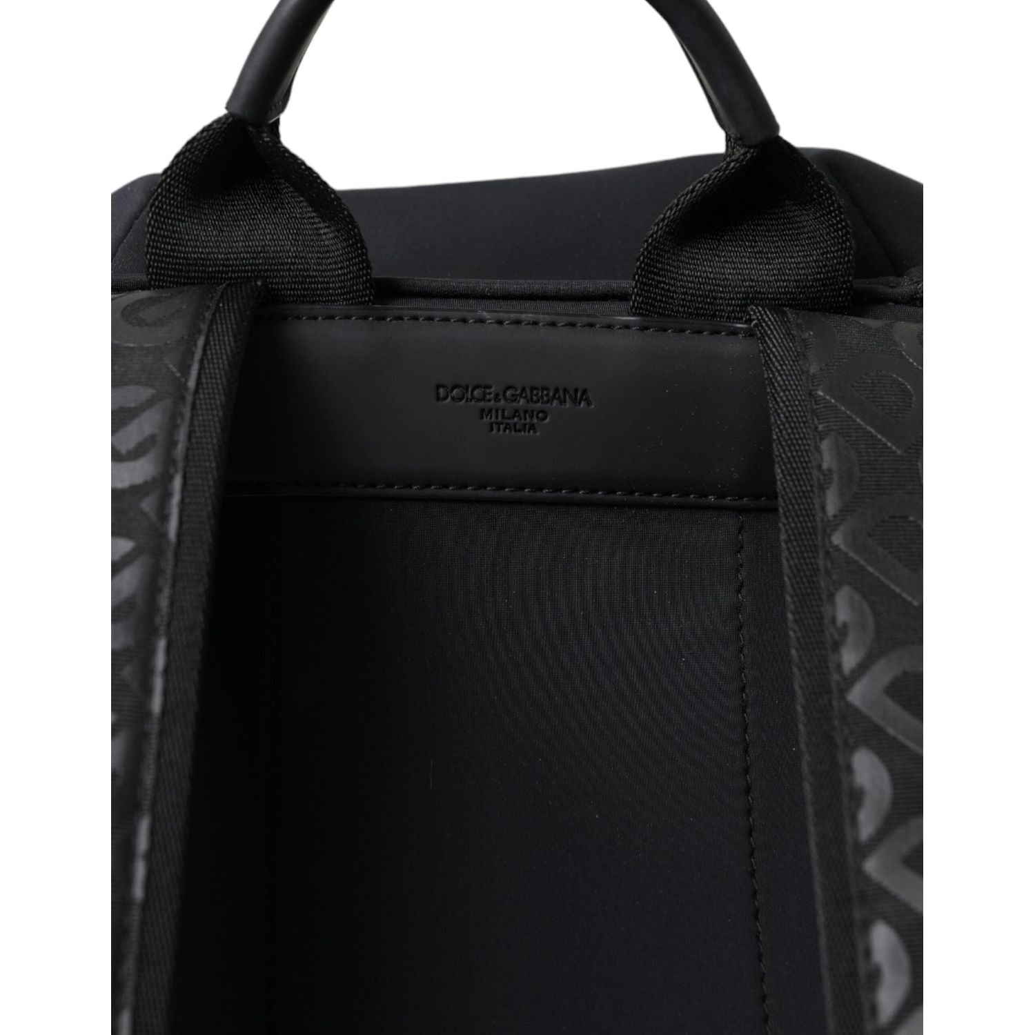 Dolce & Gabbana Black Neoprene Nylon DG Logo School Backpack Bag