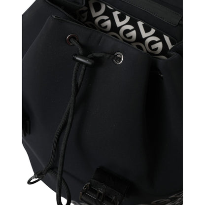 Dolce & Gabbana Black Neoprene Nylon DG Logo School Backpack Bag