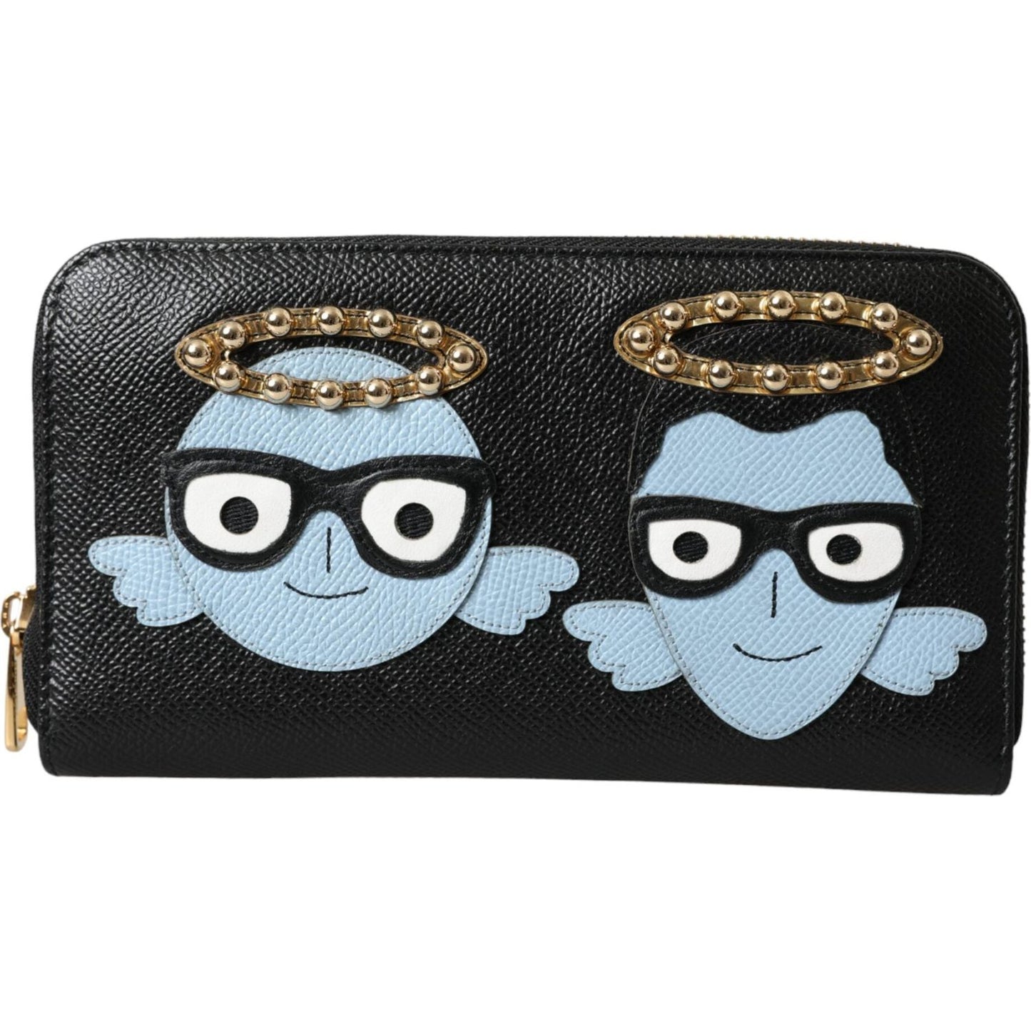 Dolce & Gabbana Black Blue Leather #DGFAMILY Zipper Continental Men Wallet Dolce & Gabbana