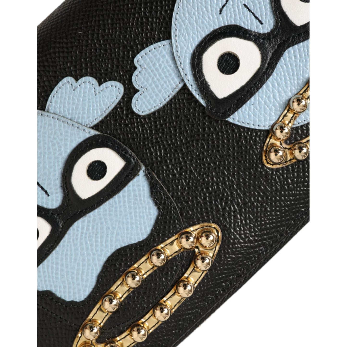 Dolce & Gabbana Black Blue Leather #DGFAMILY Zipper Continental Men Wallet Dolce & Gabbana