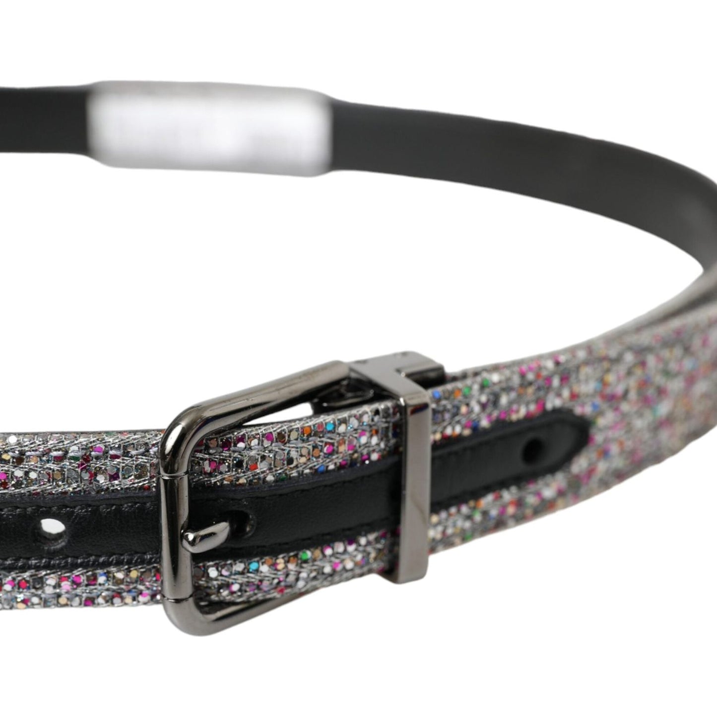 Dolce & Gabbana Multicolor Embellished Silver Metal Buckle Belt Dolce & Gabbana