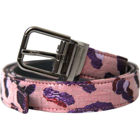 Dolce & Gabbana Multicolor Jacquard Leather Metal Buckle Belt Dolce & Gabbana