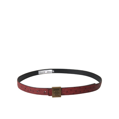 Dolce & Gabbana Brown Leather Square Metal Buckle Belt