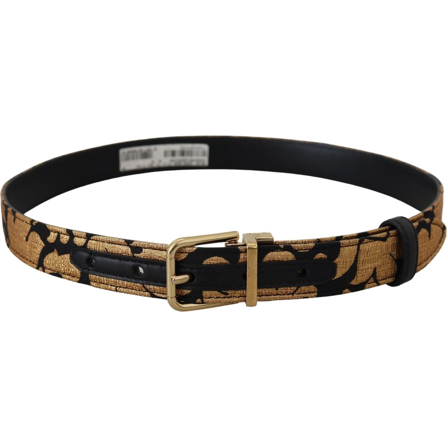 Dolce & Gabbana Multicolor Jacquard Leather Logo Buckle Belt Dolce & Gabbana