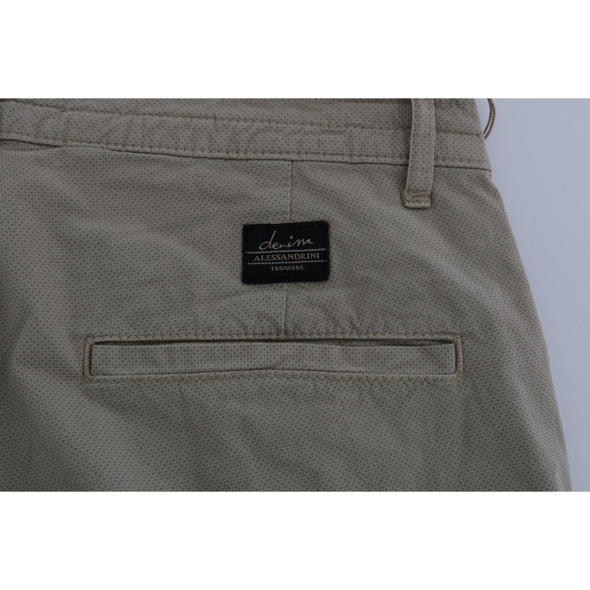 Daniele Alessandrini Beige Cotton Stretch Slim Fit Chinos