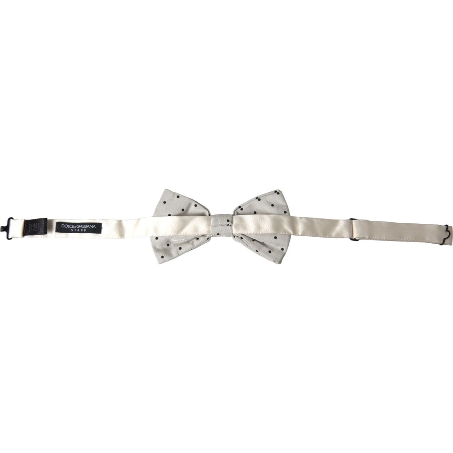 Dolce & Gabbana White Black Polka Dot Polyester Bow Tie Men Dolce & Gabbana