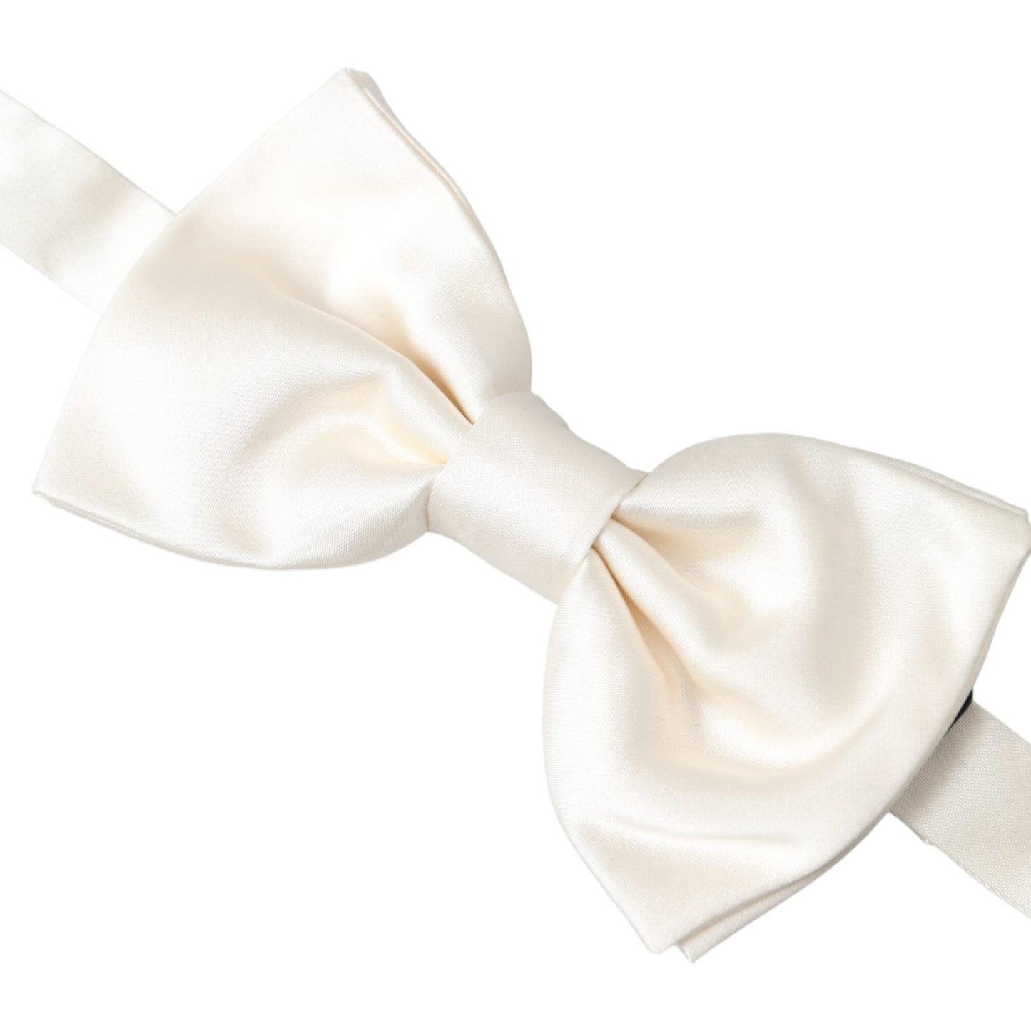 Dolce & Gabbana Off White Silk Adjustable Neck Men Bow Tie Dolce & Gabbana