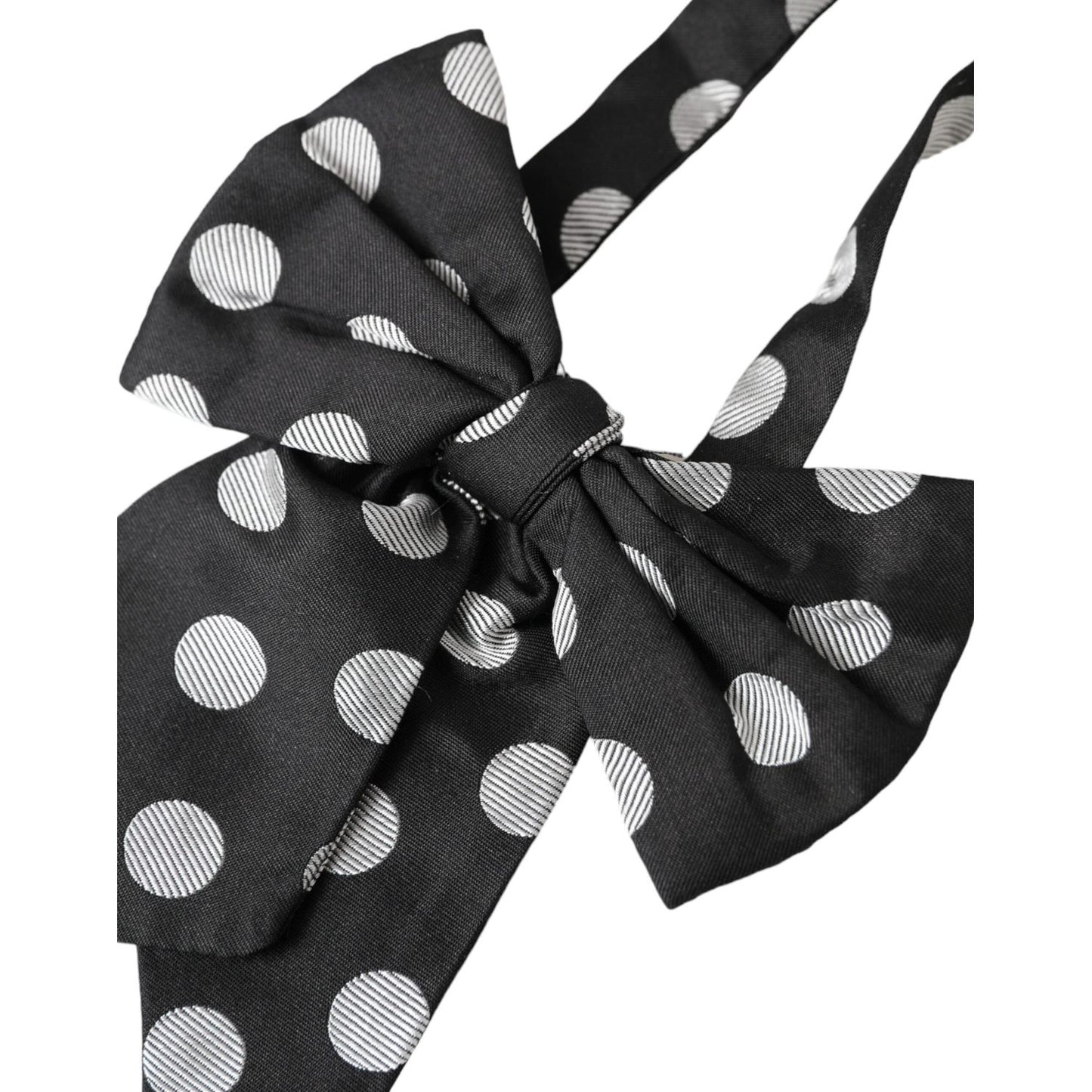 Dolce & Gabbana Black Polka Dots Ribbon Adjustable Neck Bow Tie Dolce & Gabbana