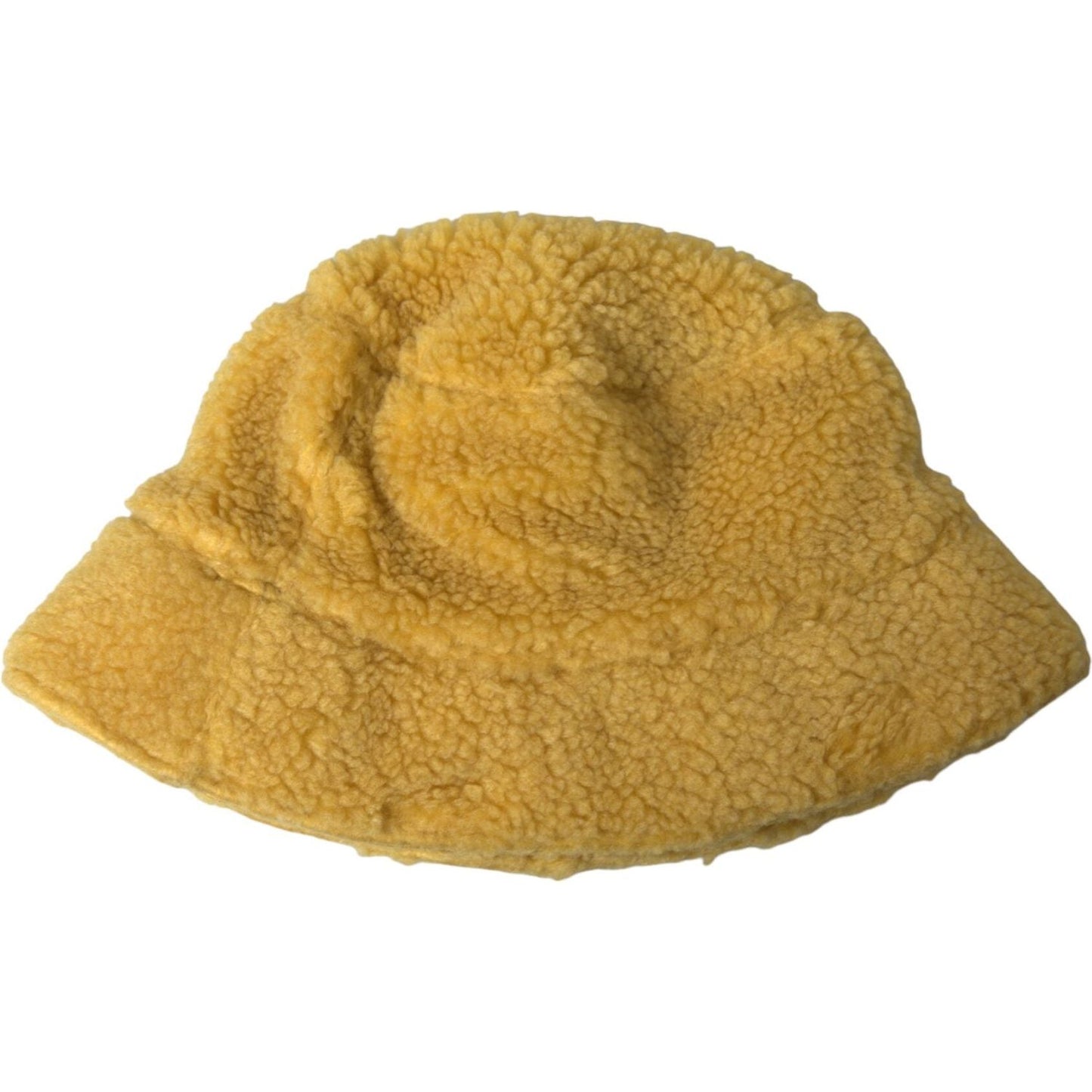 Dolce & Gabbana Yellow Fluffy Fleece Fur Bucket Hat Men Dolce & Gabbana