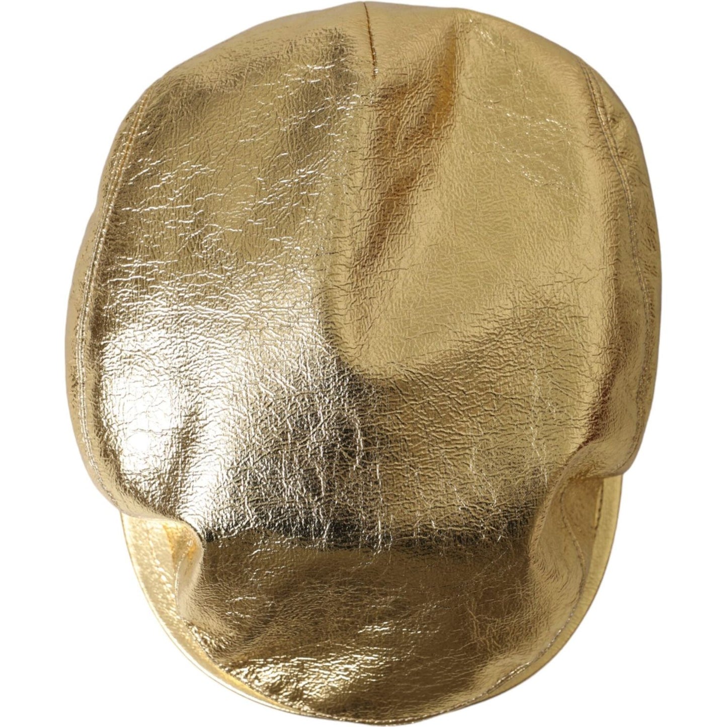 Dolce & Gabbana Metallic Gold Polyester Newsboy Hat Men Dolce & Gabbana