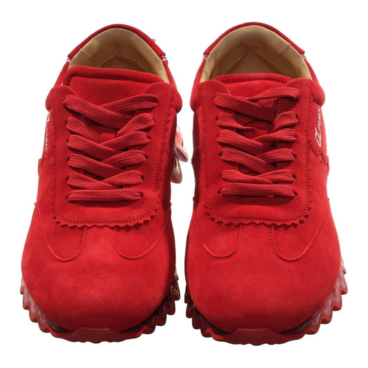 Christian Louboutin Loubishark Flat Red Suede Laceup Sneakers Christian Louboutin