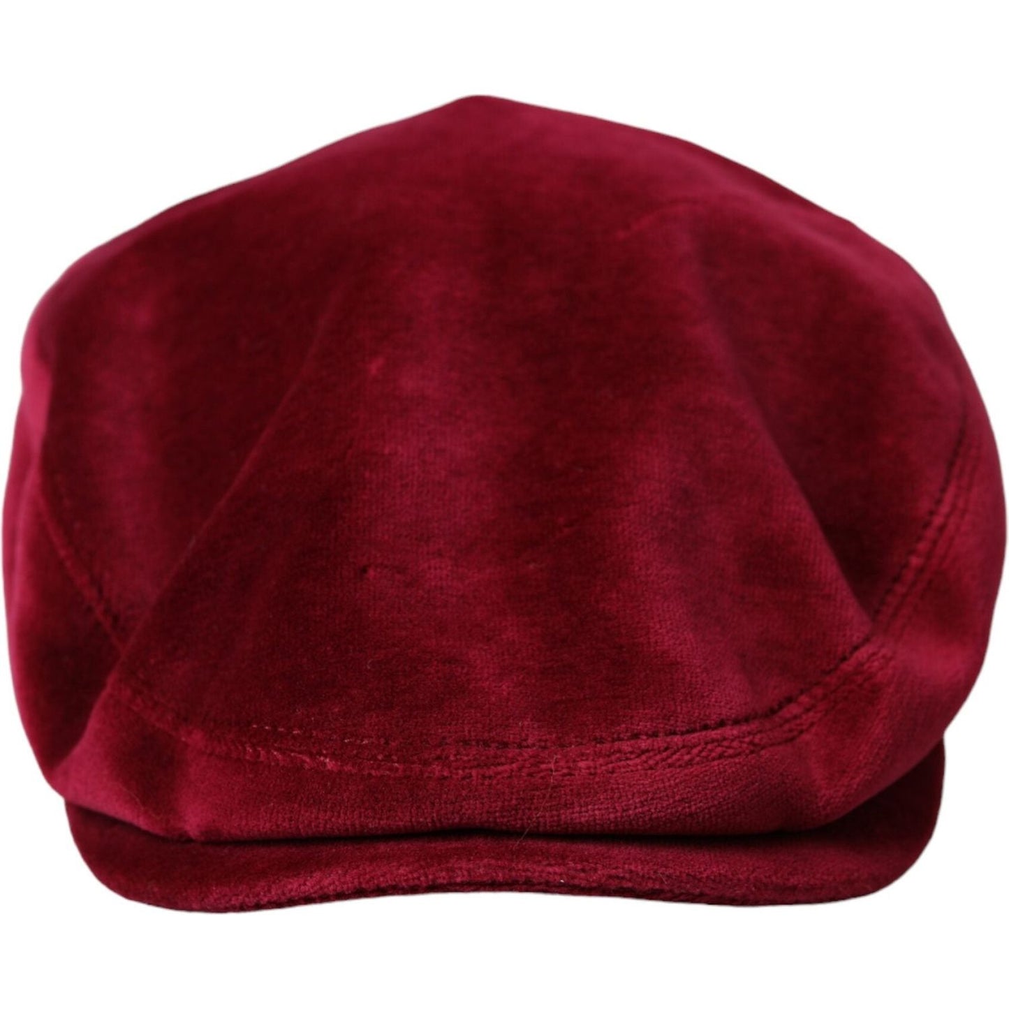 Dolce & Gabbana Maroon Velvet Cotton Newsboy Hat Men Dolce & Gabbana