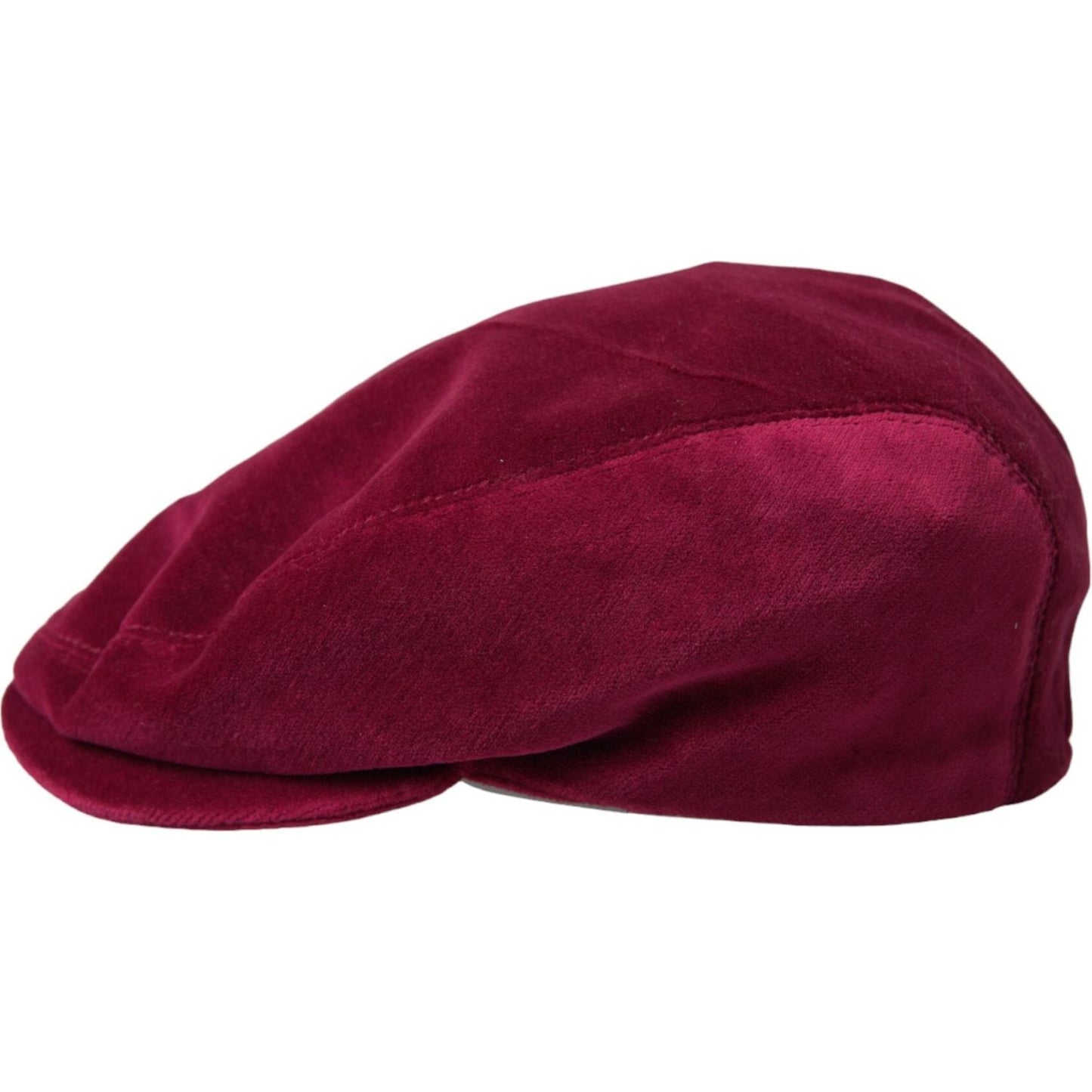 Dolce & Gabbana Maroon Velvet Cotton Newsboy Hat Men Dolce & Gabbana